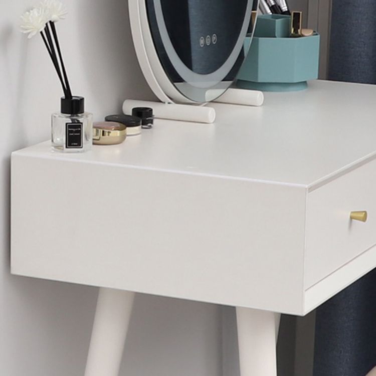 White Solid Wood  Makeup Vanity Desk Table with Drawers for Bedroom