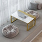 11.8" H Glam Rectangle Slate Coffee Table Steel Sled Cocktail Table