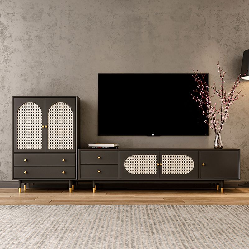 16" D Modern TV Stand Wooden Closed Storage Media Console with 2 Drawers and 1 Door Clearhalo 'furn' 'furn_tv_stands_entertainment_centers' 'Furniture' 'Living Room Furniture' 'TV Stands & Entertainment Centers' 'TV Stands & Media Storage Furniture' 'tv_stands_entertainment_centers' 1200x1200_0407cf1d-c3b3-47b4-888c-5d4a90651d93