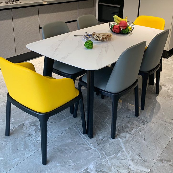 Rectangle Industrial Dining Table Fixed Table with Sintered Stone Clearhalo ' dining_table' 'Dining Tables & Seating' 'Dining Tables' 'furn' 'furn_dining_table' 'Furniture' 'furniture_dining_table' 'Kitchen & Dining Furniture' 'kitchen&dining_furn' 'kitchen' 'kitchen_dining_table' 1200x1200_0408a889-7b6f-4c73-b9b4-b4101c25ff34