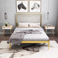 43.3" Metal Standard Bed with Spindle Headboard Low Profile Bed