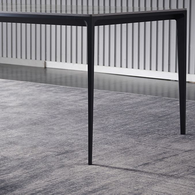 Mesa de comedor de piedra rectangular muebles modernos de 4 patas en acabado mate para interiores