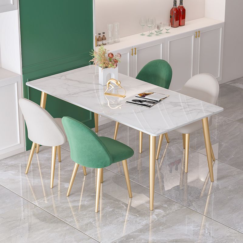 Glam 1/4/5/7 Pieces Dining Set Rectangle Stone Dining Table for Dining Room Clearhalo 'Dining Room Sets' 'Dining Tables & Seating' 'dining_room_set' 'furn' 'furn_dining_room_set' 'Furniture' 'furniture_dining_room_set' 'Kitchen & Dining Furniture' 1200x1200_040ad7c4-4e16-4dc2-bde4-6655f471efb2
