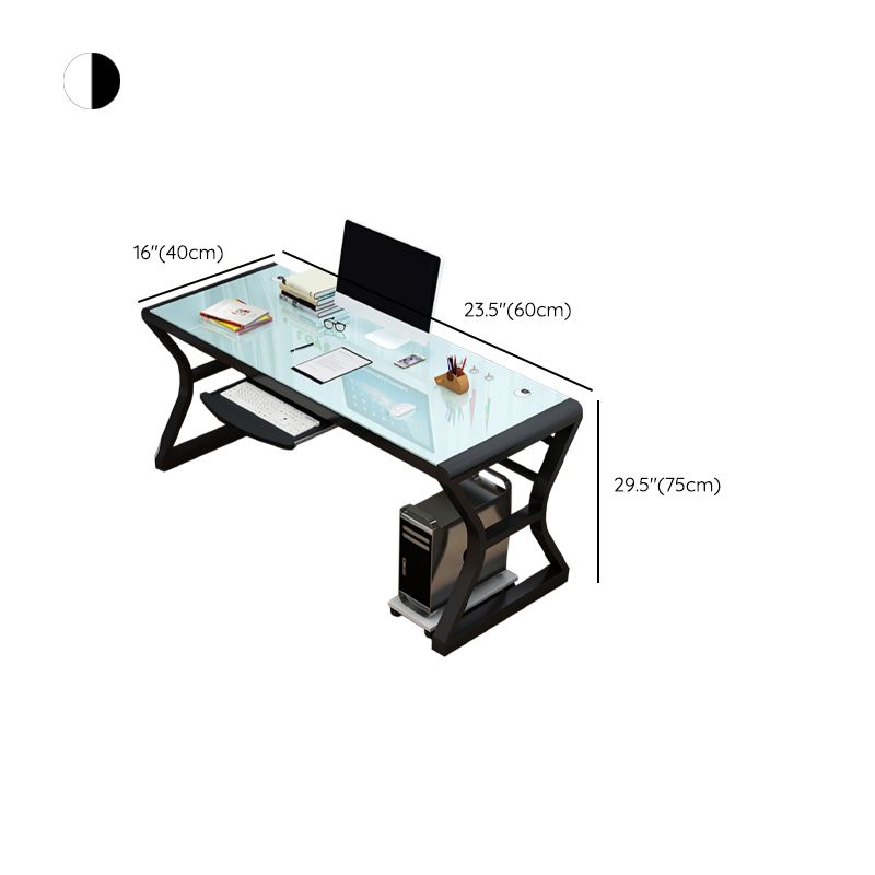 29 "H Contemporary Computer Desk rechthoekig glazen gaming -bureau