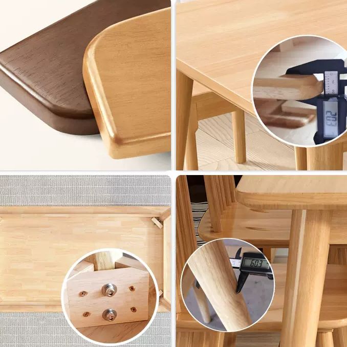 Solid Wood Dining Table Set 1/2/5/7 Pieces Dining Set for Kitchen