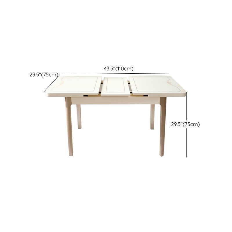 5/7 pezzi in vetro temperato Top 4 gambe in legno Set da pranzo per casa