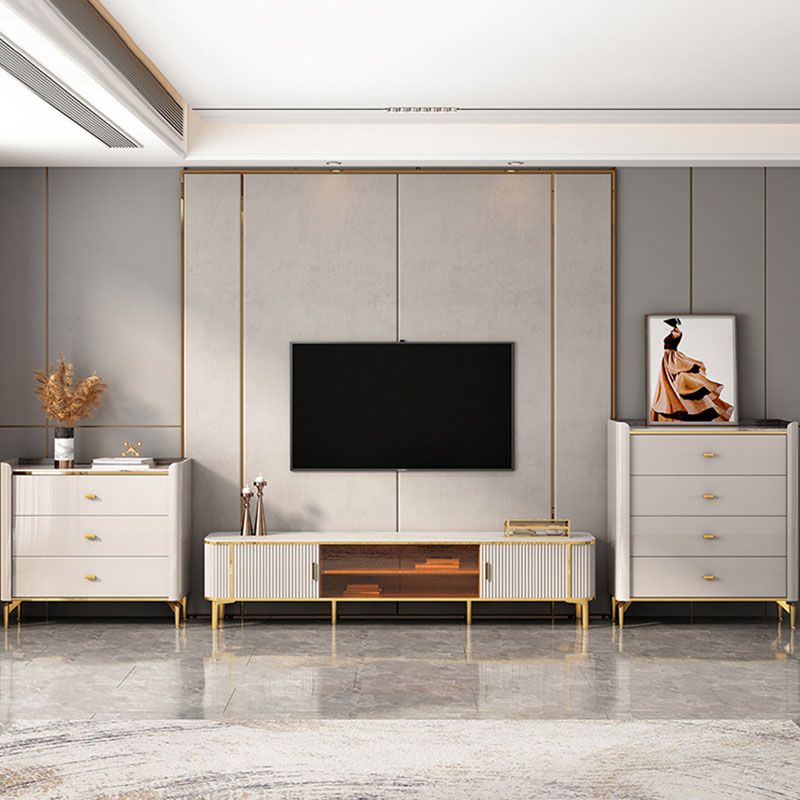 Stone Glam Chest Slaapkamer opbergkist in wit met laden