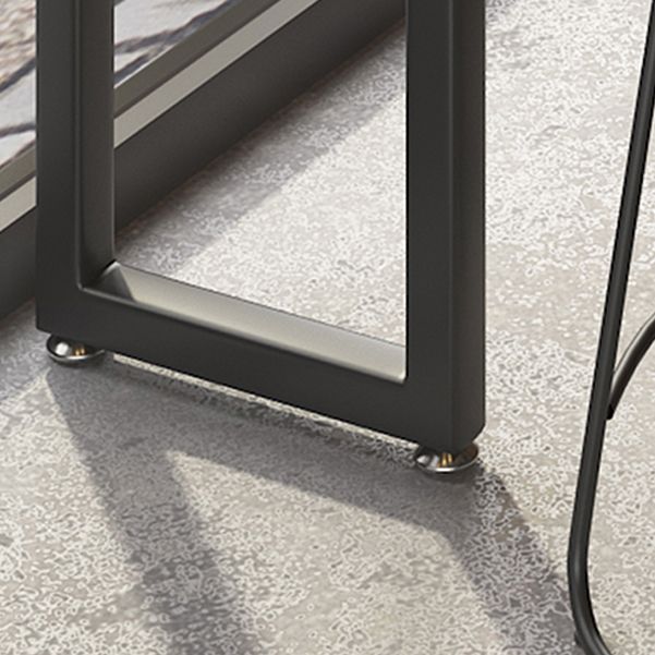 Modern Brown Wood Pub Table with Rectangle Table Top Black Trestle Table, Only Table Clearhalo 'Bar Furniture' 'Bar Tables' 'bar_tables' 'furn' 'furn_bar_tables' 'Furniture' 'furniture_bar_tables' 'Kitchen & Dining Furniture' 1200x1200_040d9159-18b7-495a-b648-7b54f5bc7adc