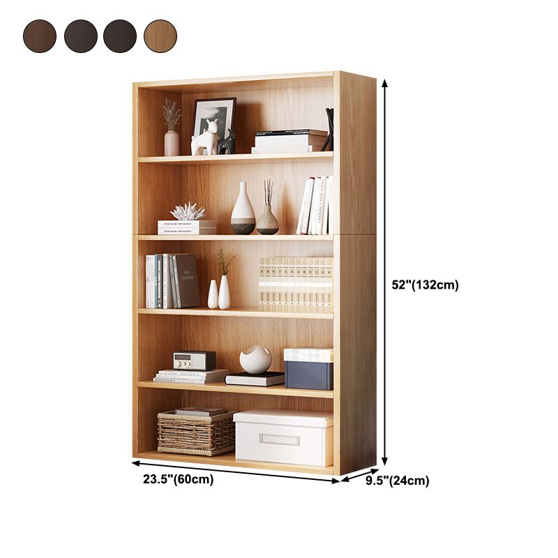 Closed Back Modern Style Bookshelf Wood Bookcase for Home Office