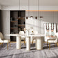 Luxury Oval Dining Table Sintered Stone Top White Metal Base Table Clearhalo 'Dining Tables & Seating' 'Dining Tables' 'dining_table' 'furn' 'furn_dining_table' 'Furniture' 'Kitchen & Dining Furniture' 1200x1200_0413aa9c-c3f0-4423-ae63-64d45e393700