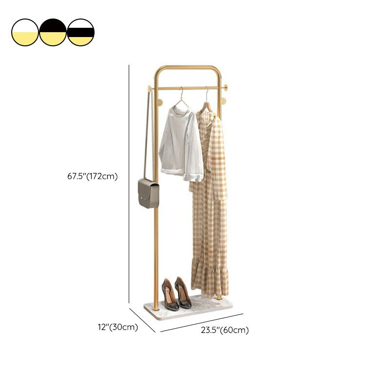 Rack de manteau moderne en métal encadré du rail suspendu et 4 hameçons Hall Stand