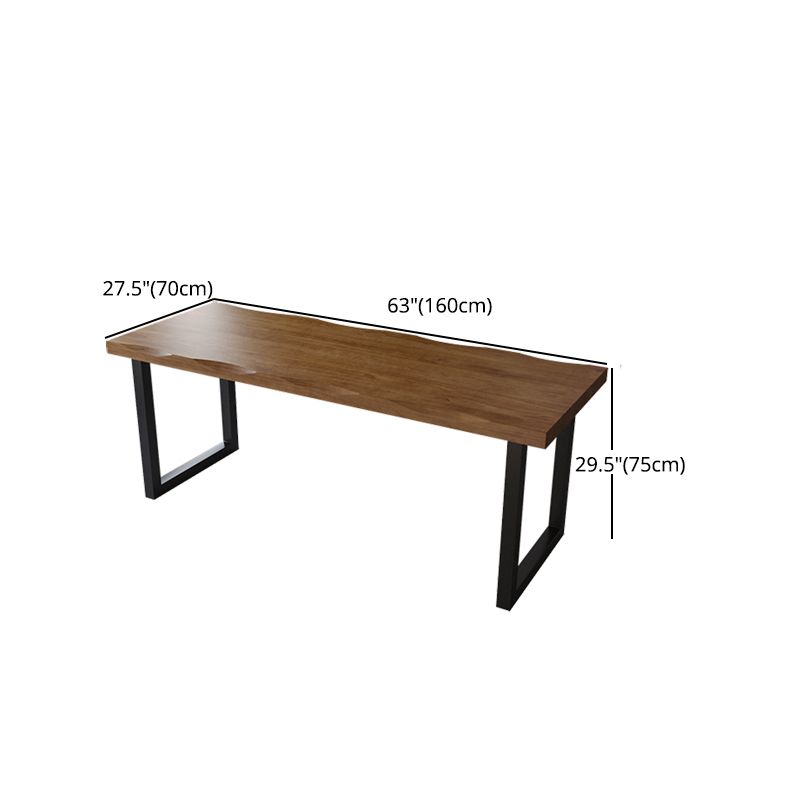 Industrial Style Writing Desk Solid Wood Office Desk with Sled Base Clearhalo 'furn' 'furn_office_desk' 'Furniture' 'Office Desks' 'Office Furniture' 'office_desk' 1200x1200_0415bc11-6dd8-42f1-980e-ef34b61280f9