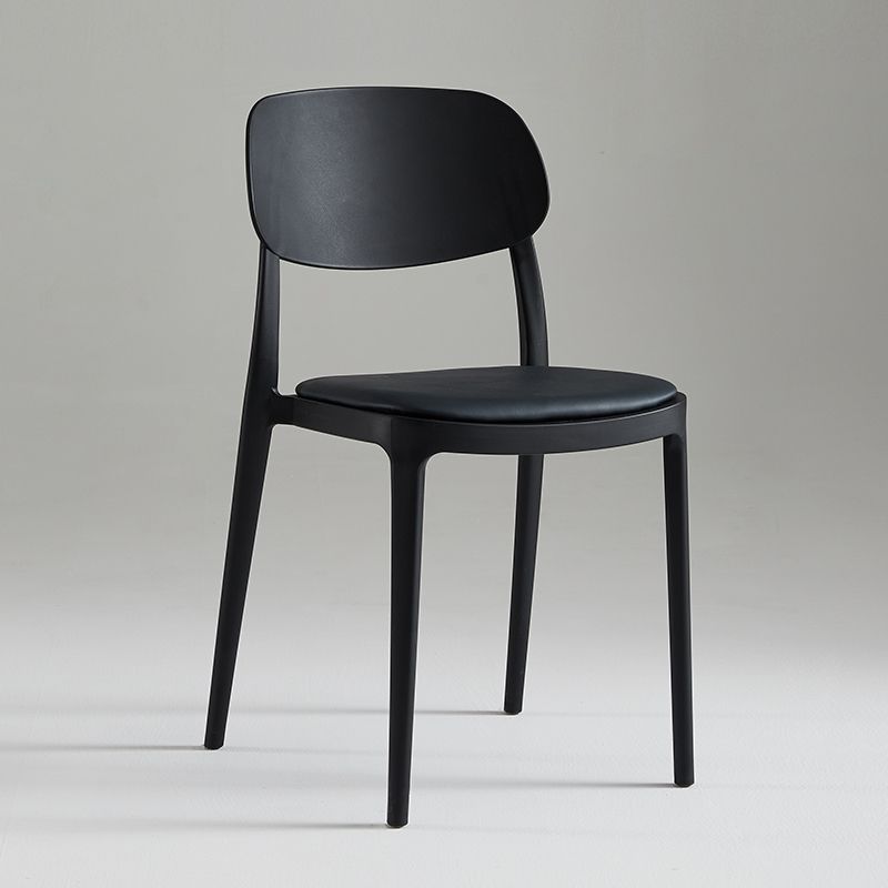 Silla de plástico de silla lateral de apilamiento interior moderno con tapizado