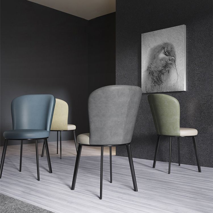 Sedia da pranzo in pelle finta contemporanea sedia parsons in finitura opaca per brasserie