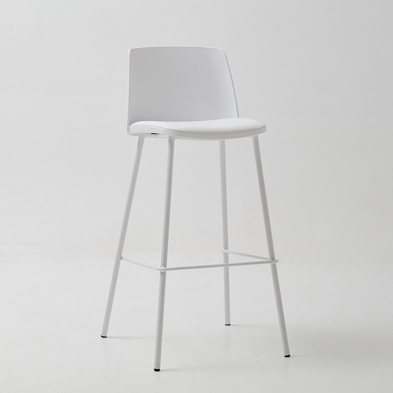 Taburete de bar de cuero de PU de estilo moderno, taburete de bar con asiento cuadrado y patas de metal
