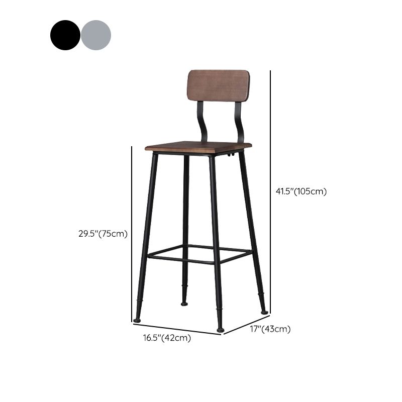 Modern Solid Wood Counter Stool Armless Bar Height Bar Stool with Footrest Clearhalo 'Bar Furniture' 'Bar Stools' 'bar_stools' 'furn' 'furn_bar_stools' 'Furniture' 'Kitchen & Dining Furniture' 1200x1200_0419d4ed-2f30-4088-8e3e-c30b8b96e730