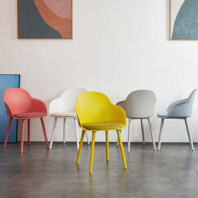 Contemporary Dining Chairs Solid Back Dining Arm Side Chairs with Plastic Legs Clearhalo ' kitchen&dining_furn' 'Dining Chairs' 'Dining Tables & Seating' 'dining_chair' 'furn' 'furn_dining_chair' 'Furniture' 'furniture_dining_chair' 'Kitchen & Dining Furniture' 'kitchen' 1200x1200_041a0cce-979c-4d99-abde-cb155f7e3153