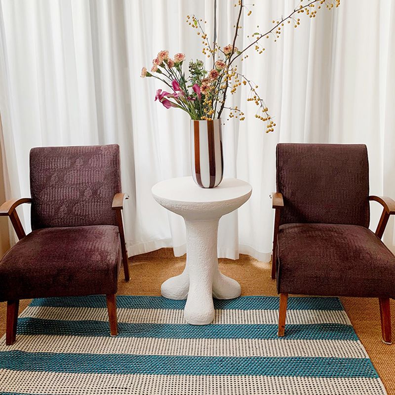 Tavolo d'angolo bianco Tavola unica a 3 gambe, 19,7 "w x 19,7" d x 24 "h