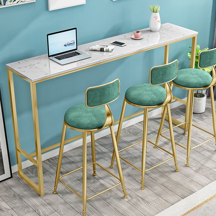 Gold Pub Height Dining Table Glam Rectangle Footrest Counter Wine Table, Only Table Clearhalo 'Bar Furniture' 'Bar Tables' 'bar_tables' 'furn' 'furn_bar_tables' 'Furniture' 'furniture_bar_tables' 'Kitchen & Dining Furniture' 'kitchen&dining_furn' 'kitchen' 1200x1200_041d3050-d81f-4fe0-a21a-2ade4212920c