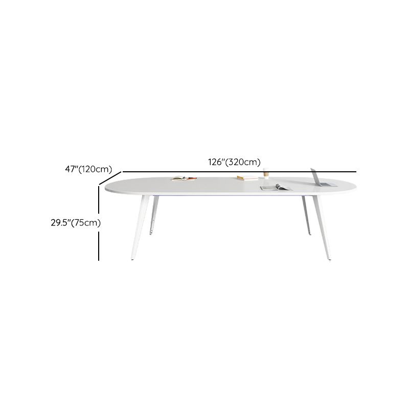Contemporary Wooden Writing Desk White Oval Office Desk for Office Clearhalo 'furn' 'furn_office_desk' 'Furniture' 'Office Desks' 'Office Furniture' 'office_desk' 1200x1200_041d4059-7f5d-4c9a-824a-4f5aacdbcb55