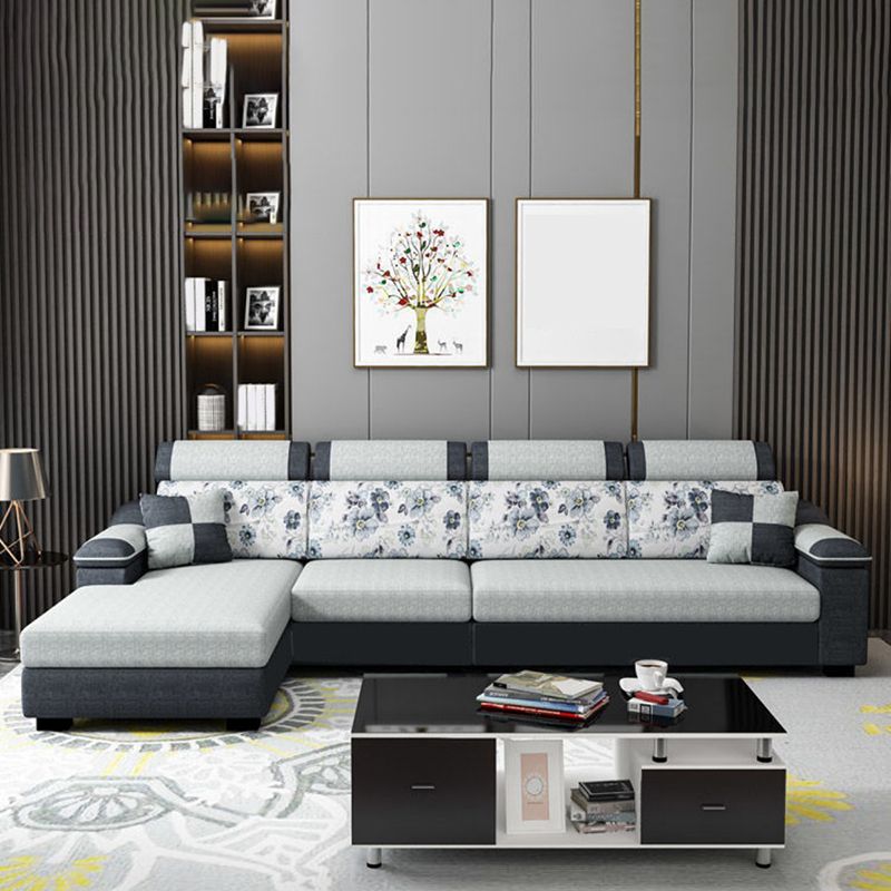 Sofá de lino moderno Sofá Pilpo de almohada Sectional para sala de estar para sala de estar