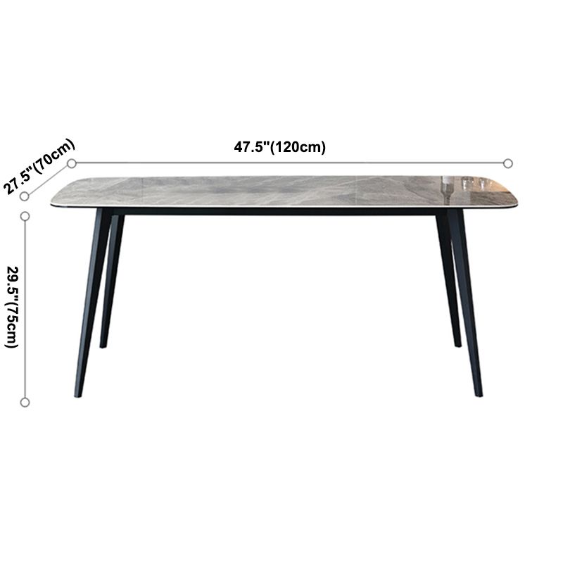 Metal Contemporary Rectangular Dining Table Grey Sintered Stone Table with Metal Legs Clearhalo ' dining_table' 'Dining Tables & Seating' 'Dining Tables' 'furn' 'furn_dining_table' 'Furniture' 'furniture_dining_table' 'Kitchen & Dining Furniture' 'kitchen&dining_furn' 'kitchen' 'kitchen_dining_table' 1200x1200_041dd2ed-2e10-40ff-ae64-1eca62ec302a