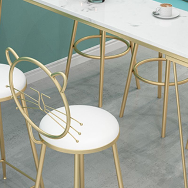 Glam 1/3/4/7 Pieces Bar Table Set Rectangle Stone Counter Table with High Stools Clearhalo 'Bar Furniture' 'furn' 'furn_home_bar_bar_sets' 'Furniture' 'Home Bars & Bar Sets' 'home_bar_bar_sets' 'Kitchen & Dining Furniture' 1200x1200_041e5d39-7a3d-4415-b5b0-c9d01c5e630e
