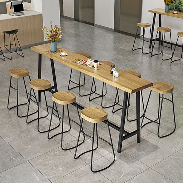 Solid Wood Rectangular Table, Modern Style Home Milk Tea Shop Bar Table Clearhalo 'Bar Furniture' 'Bar Tables' 'bar_tables' 'furn' 'furn_bar_tables' 'Furniture' 'Kitchen & Dining Furniture' 1200x1200_041e7de0-3546-4bed-8f3b-91b700efe2aa