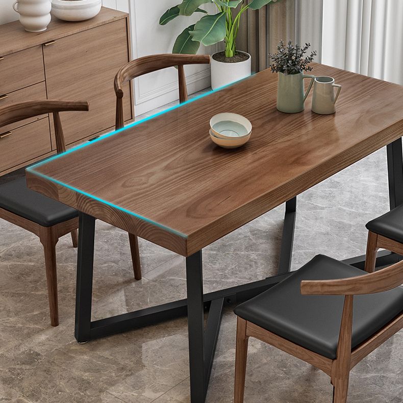 Industrial Rectangle Dinette Set 1/2/4/5 Pieces Natural Wood Table Set Clearhalo 'Dining Room Sets' 'Dining Tables & Seating' 'dining_room_set' 'furn' 'furn_dining_room_set' 'Furniture' 'Kitchen & Dining Furniture' 1200x1200_041feb44-1f6d-4053-8fa2-4c321dbd1a81