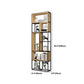 Contemporary Metal and Wooden Shelf Bookcase Open Bookcase for Office