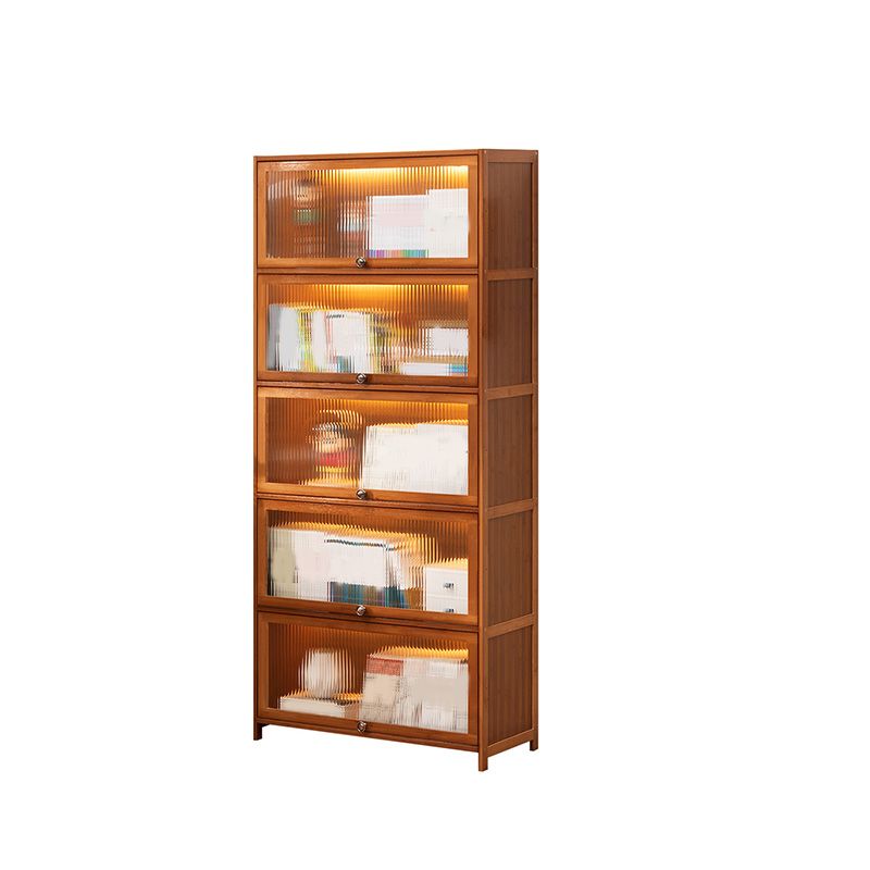 Contemporary Brown Accent Cabinet with Acrylic Doors Rectangle Cabinet Clearhalo 'Cabinets & Chests' 'cabinets_chests' 'furn' 'furn_cabinets_chests' 'Furniture' 'Living Room Furniture' 1200x1200_0420e5a9-7153-46de-a2b6-4cac53417cad