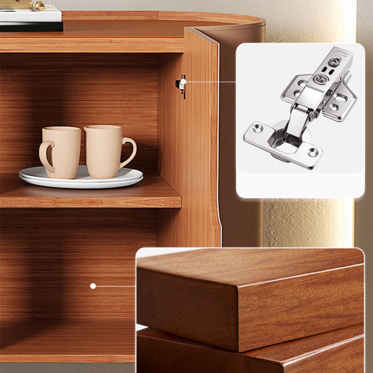 Moderner und zeitgenössisches Buffet Stone Dining Server mit Schränken