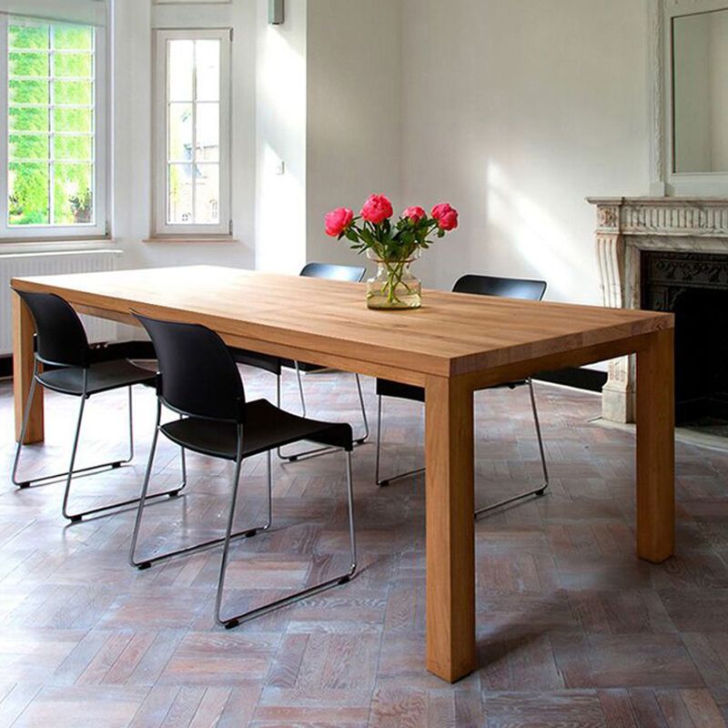 Rectangle 4 Legs Dining Table Medieval Modern Style Wood Table for Kitchen Clearhalo 'Dining Tables & Seating' 'Dining Tables' 'dining_table' 'furn' 'furn_dining_table' 'Furniture' 'Kitchen & Dining Furniture' 1200x1200_04219379-b6ea-48fb-99f6-8652184f705b