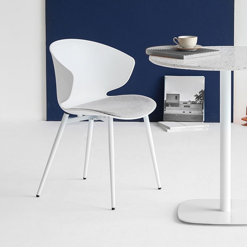 Moderna sala da pranzo imbottita sedia da pranzo in plastica in plastica