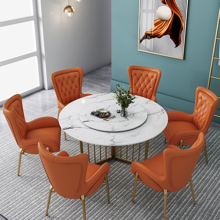 Mesa de comedor de piedra moderna mesa redonda de comedor blanco para cocina