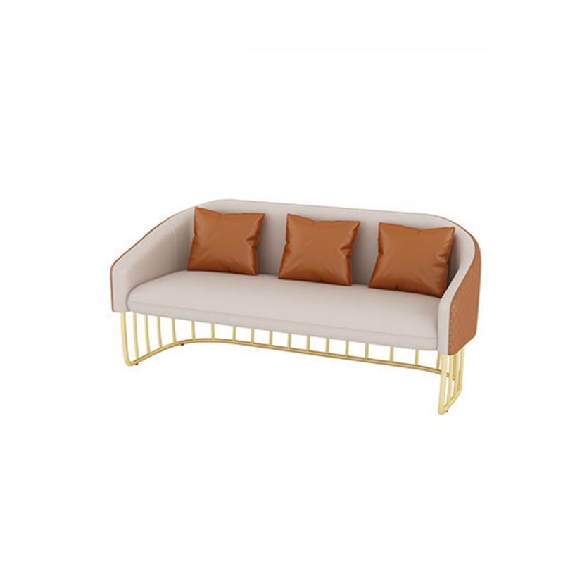 Schuine arm bank faux leer 25,59 "brede bank met gouden frame