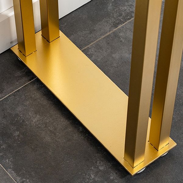 Glam Marble Counter Table with Rectangle Table Top Sled Table - 41.3" H Clearhalo 'Bar Furniture' 'Bar Tables' 'bar_tables' 'furn' 'furn_bar_tables' 'Furniture' 'furniture_bar_tables' 'Kitchen & Dining Furniture' 1200x1200_04283caa-8d53-4a83-8423-1311785f3f5f