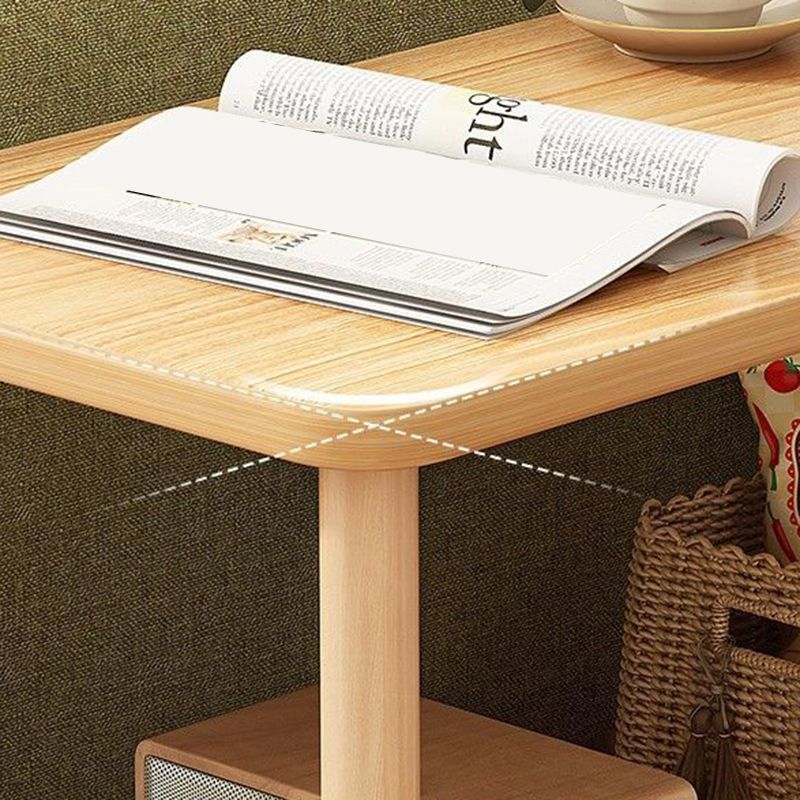 Modern Style Side End Snack Table Wooden with Storage End Table