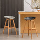 Modern Plastic Low Back Counter & Bar Stool with Solid Wood Base