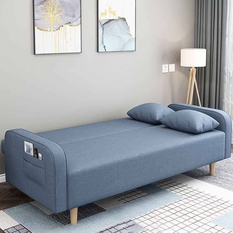 Divano contemporaneo con 2 cuscini convertibili braccio quadrato