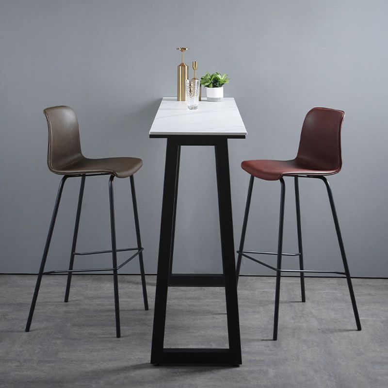 Rectangle Bar Table Sintered Stone Dining Table with Metal Base for Kitchen Clearhalo 'Bar Furniture' 'Bar Tables' 'bar_tables' 'furn' 'furn_bar_tables' 'Furniture' 'Kitchen & Dining Furniture' 1200x1200_0429bf1c-6b04-44a6-9687-a4f2547c74f6