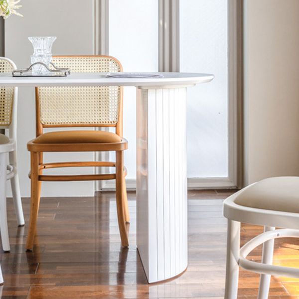 Wood Top Dining Table Traditional Luxury Dining Table with White Sled Base Clearhalo 'Dining Tables & Seating' 'Dining Tables' 'dining_table' 'furn' 'furn_dining_table' 'Furniture' 'Kitchen & Dining Furniture' 1200x1200_042a2046-b9c6-4de9-8fb5-07ad8c171b08