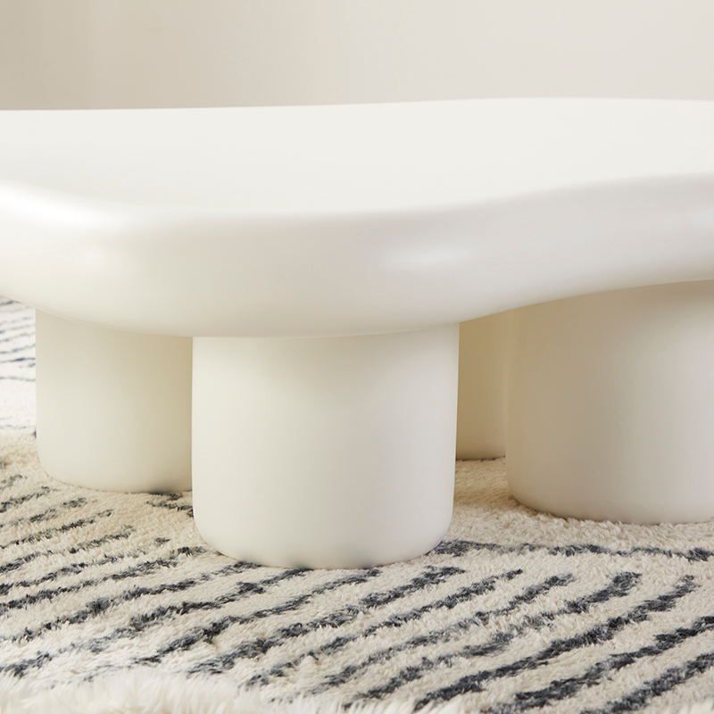 White/black Four Legs Coffee Table Plastic Cocktail Table for Living Room