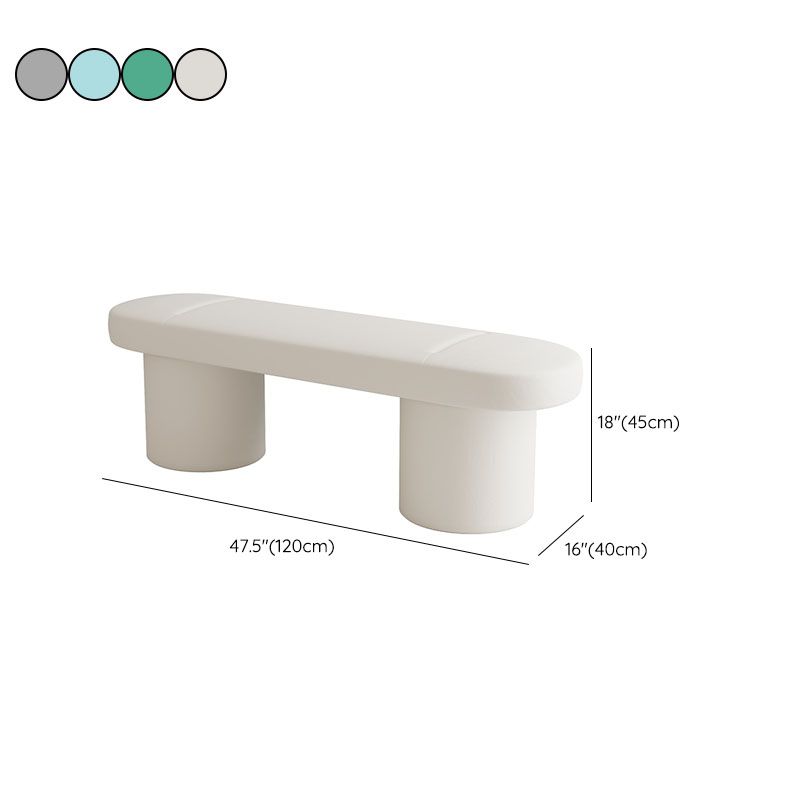 Contemporary Upholstered Bench Oval 17.7" Height Bedroom Bench with Legs Clearhalo 'Benches' 'Chairs & Seating' 'furn' 'furn_benches' 'Furniture' 'Living Room Furniture' 1200x1200_042ac14a-9e6b-4486-a8bb-4fa663014bcc