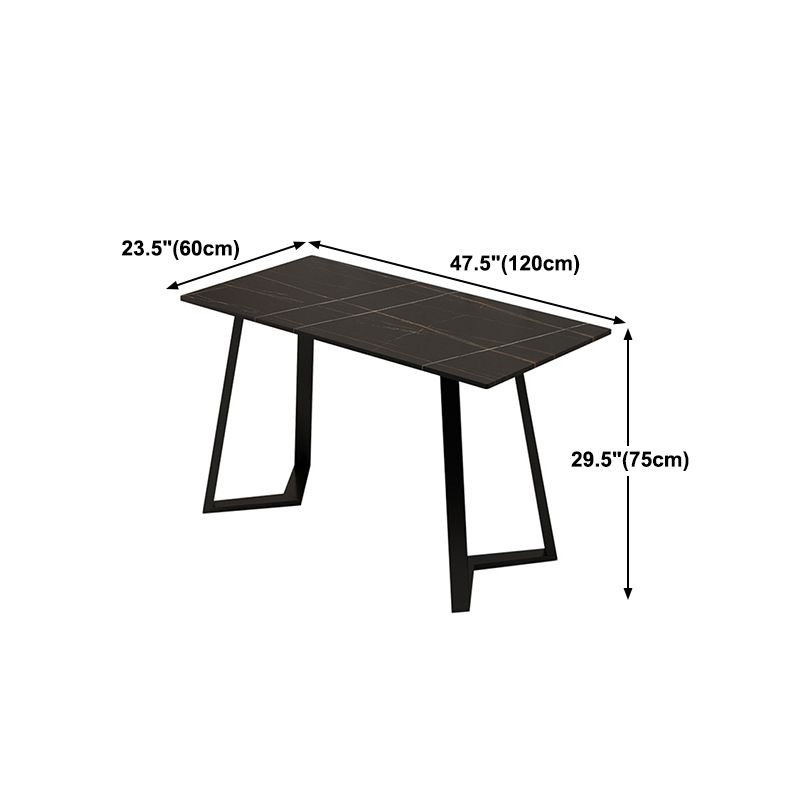Industrial Iron Dining Table Stone Dining Furniture with Metal Base Clearhalo 'Dining Tables & Seating' 'Dining Tables' 'dining_table' 'furn' 'furn_dining_table' 'Furniture' 'Kitchen & Dining Furniture' 1200x1200_042af474-8a52-47bf-9013-848feaa4808e