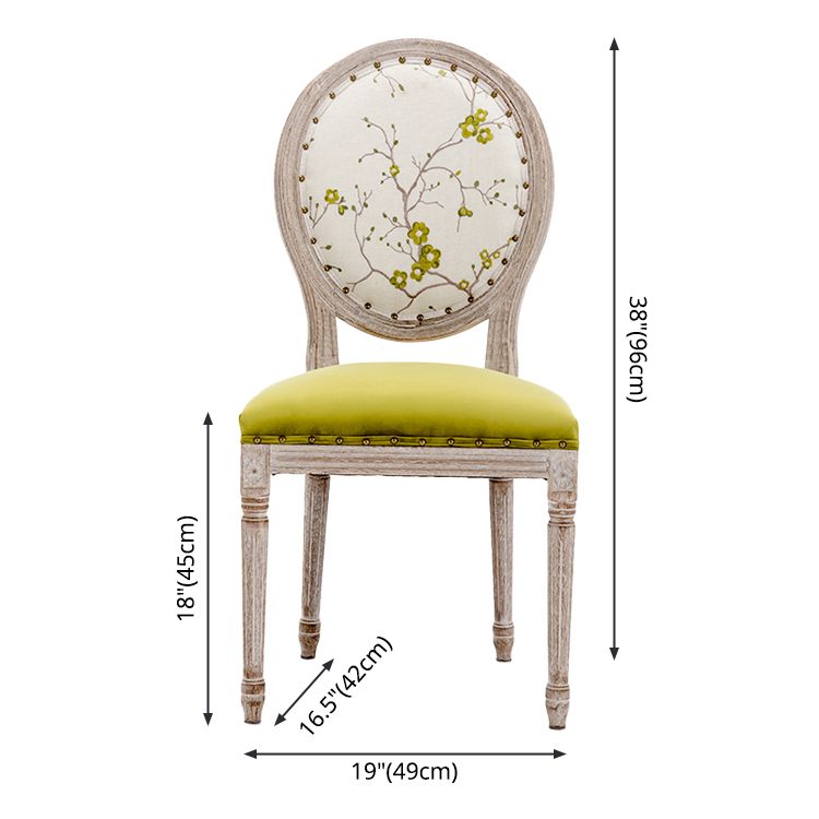 Farmhouse Fabric Dining Chair 38"H King Louis Back Side Chair with Wooden Base Clearhalo ' kitchen&dining_furn' 'Dining Chairs' 'Dining Tables & Seating' 'dining_chair' 'furn' 'furn_dining_chair' 'Furniture' 'furniture_dining_chair' 'Kitchen & Dining Furniture' 'kitchen' 1200x1200_042c151c-01bd-4611-8476-2f7a636d034b
