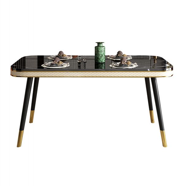 Glam Rectangle Shape Kitchen Dining Table Marble Standard Dining Table with 4 Legs Base Clearhalo ' dining_table' 'Dining Tables & Seating' 'Dining Tables' 'furn' 'furn_dining_table' 'Furniture' 'furniture_dining_table' 'Kitchen & Dining Furniture' 'kitchen&dining_furn' 'kitchen' 'kitchen_dining_table' 1200x1200_042cb9cb-e8e4-4f0e-a7b9-68131fb2f6e9
