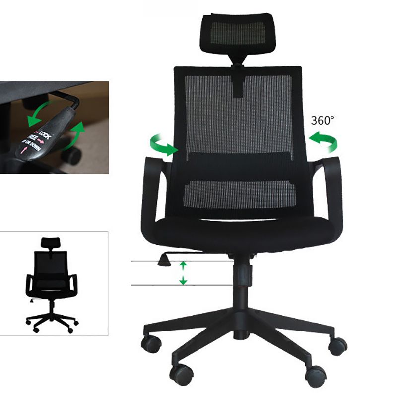 Modern Wheels Office Chair Microfiber Black Task Mid-Back Chair Clearhalo 'furn' 'furn_office_chair' 'Furniture' 'Office Chairs' 'Office Furniture' 'office_chair' 1200x1200_042cc924-10d6-4297-b300-0e21cf426225