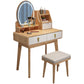 Scandinavian Dressing Table Solid Wood Vanity Makeup Table Set with 3 Drawers