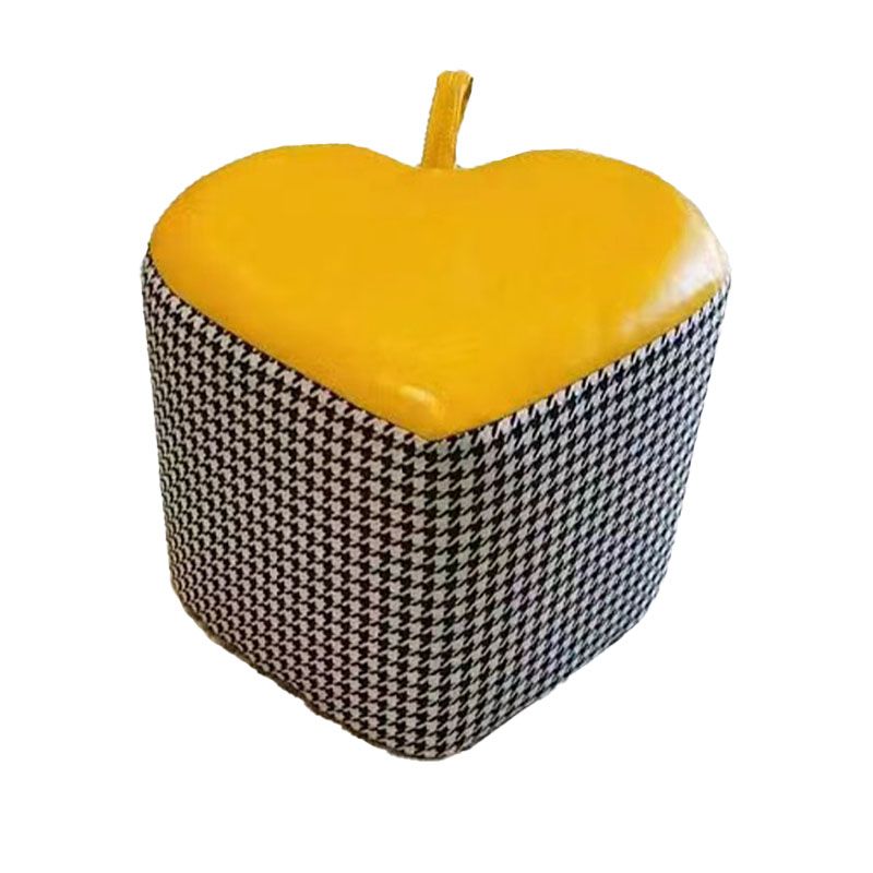 Moderne pouf osmanische Kunstleder gepolstert Houndstooth Heart Form Ottoman
